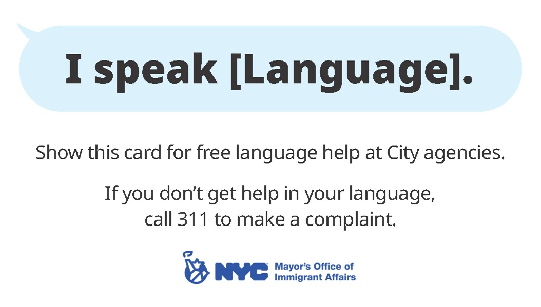 Example I Speak card