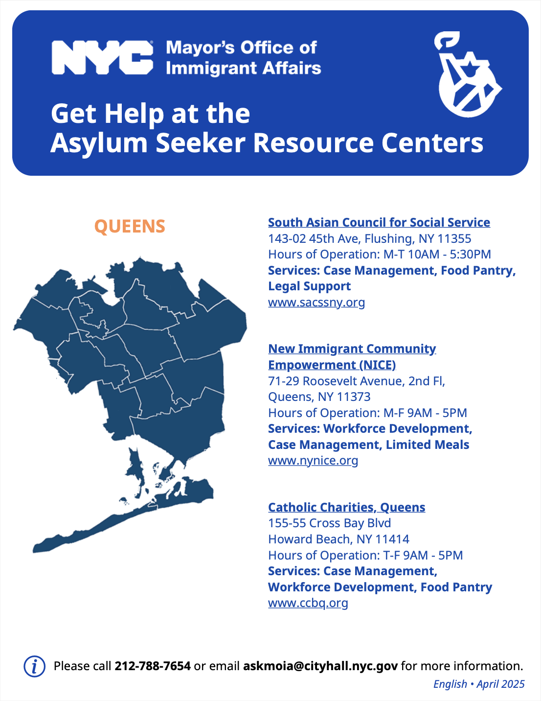 Get Help at the Asylum Seeker Resource Centers - Queens
