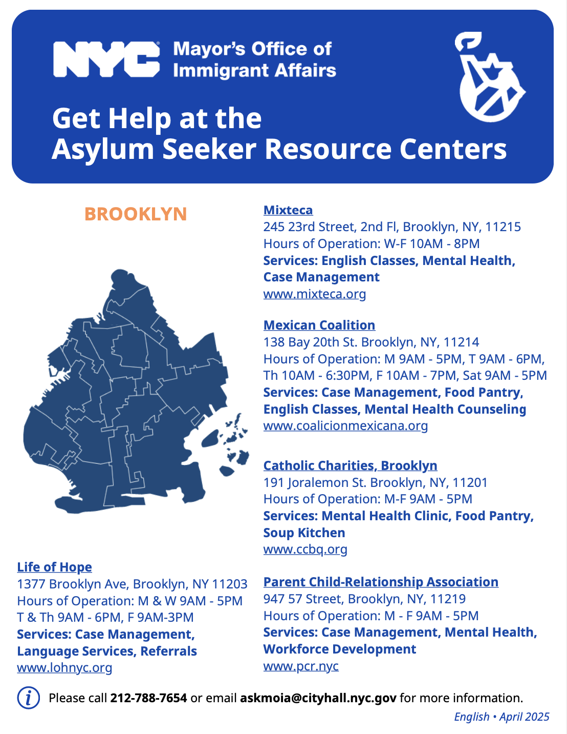 Get Help at the Asylum Seeker Resource Centers - Brooklyn