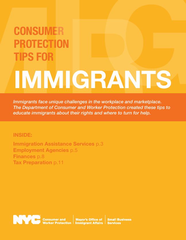 yellow cover for consumer protection tips booklet.