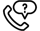 Icon of phone with a question mark