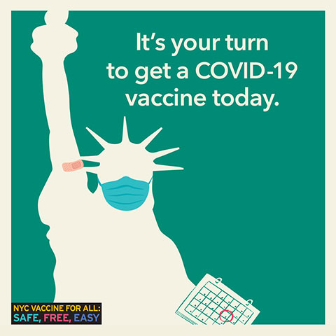 It's your turn to get a COVID-19 vaccine today.