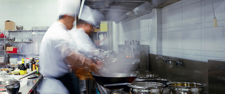 Chefs working in a kitchen