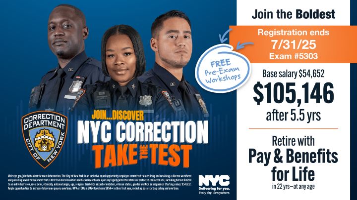 
Register for the Next NYC Correction Officer Test
                                           