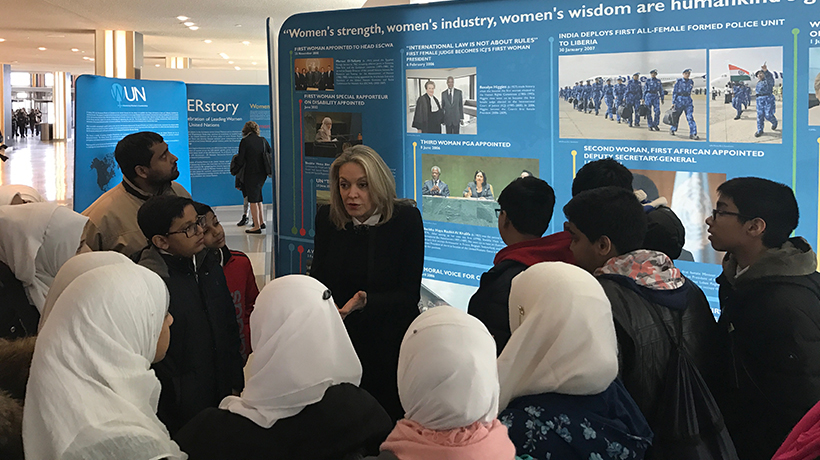 Students visiting the United Nations
                                           