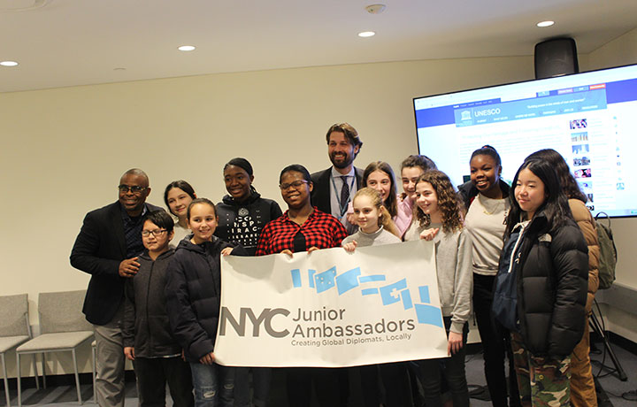 UN Ambassador visiting NYC classroom
                                           