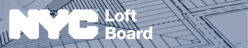 Loft Board Logo against a background that features floor plans