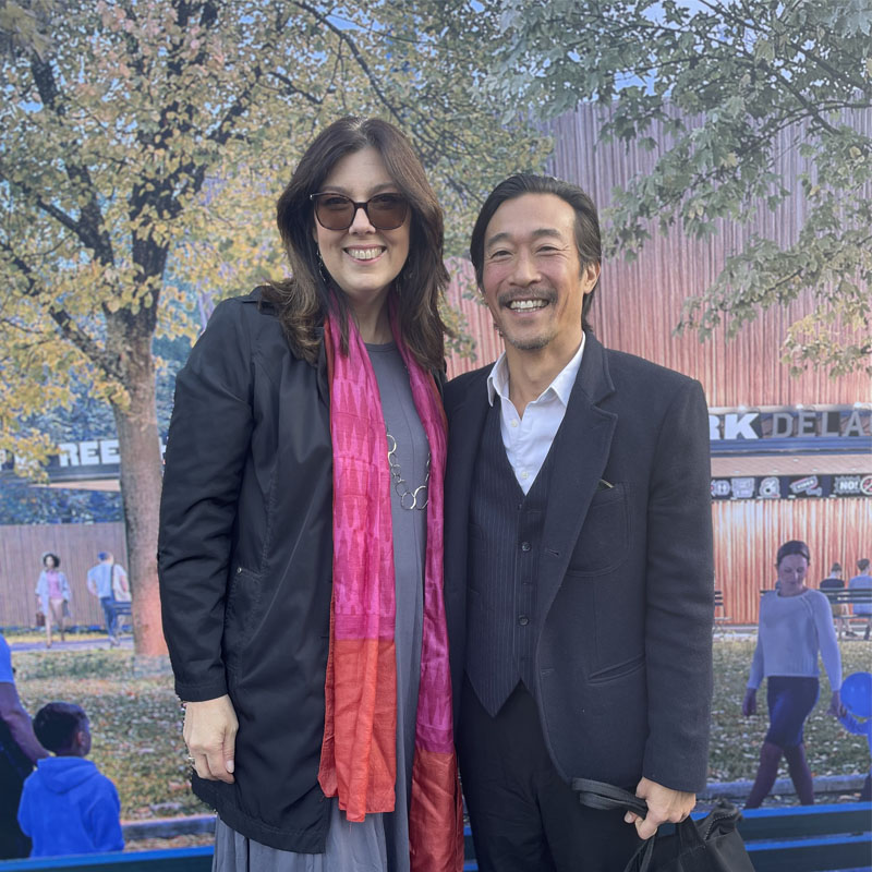 LPC Chair Carroll stands next to LPC Commissioner Chu