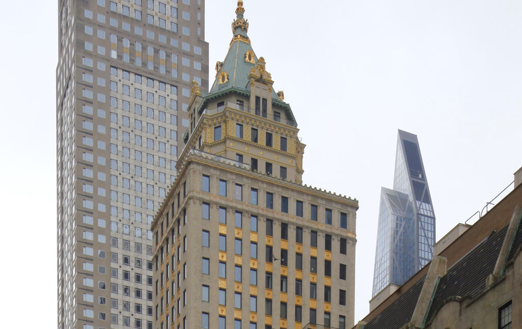 Top of skyscraper with gilded features