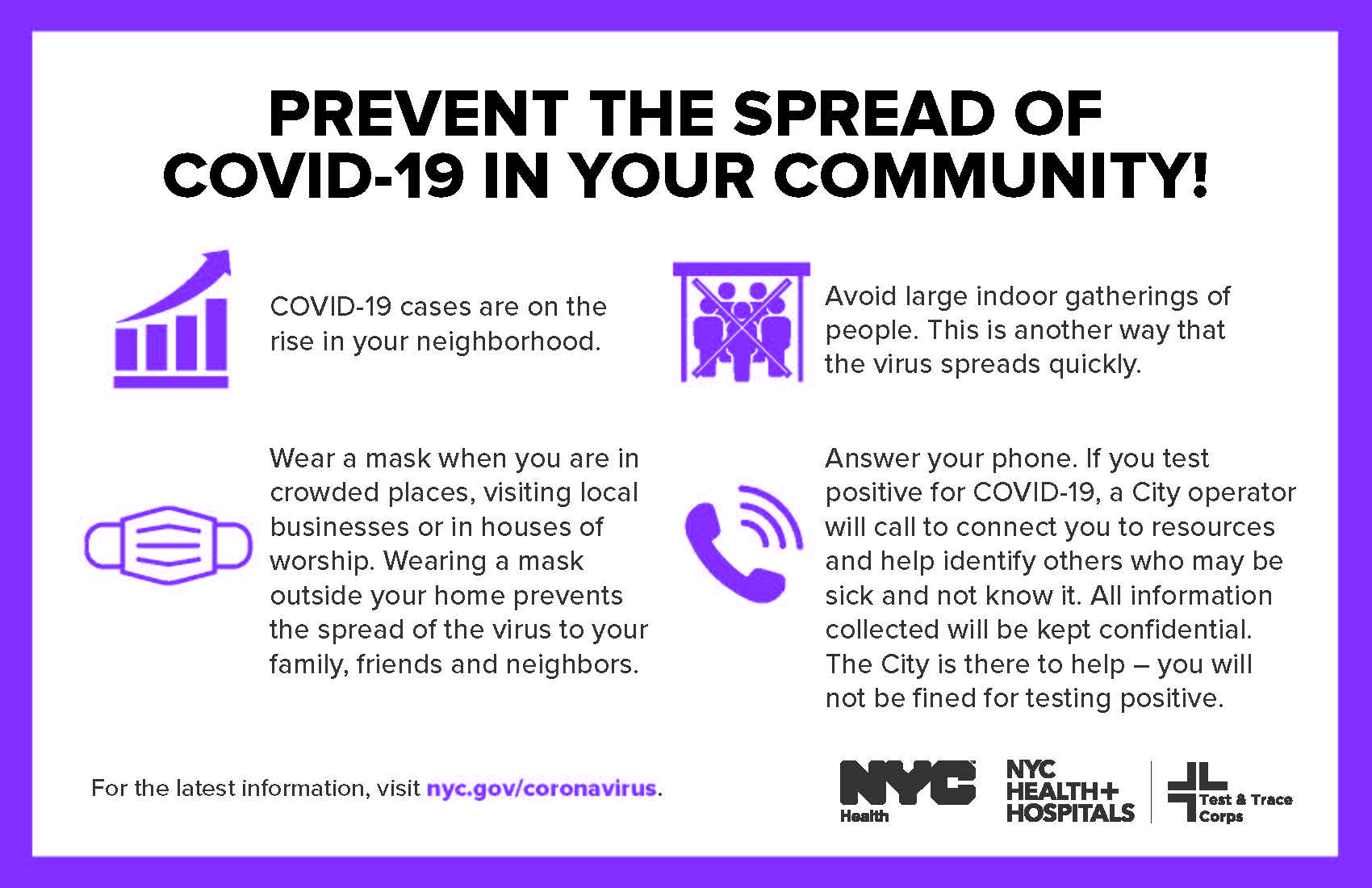 Prevent the spread of covid-19 in your community. 