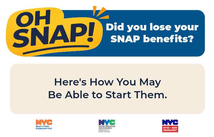 Did your SNAP benefits stop because of work rules? Learn what steps to take to restart your benefits and find helpful resources in multiple languages.
                                           