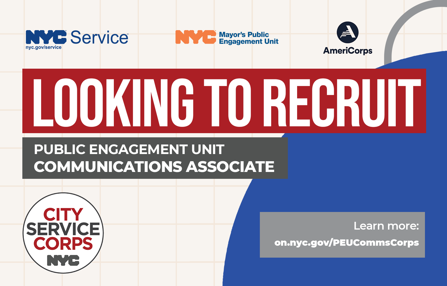 Looking to recruit: Public Engagement Unit Communications Associate