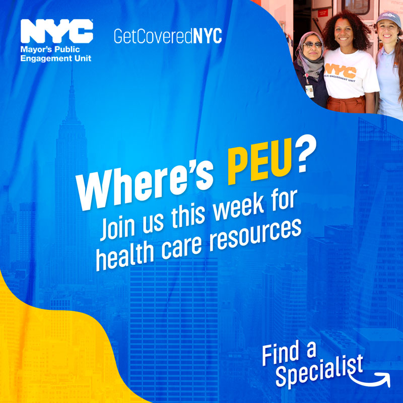 Graphic reads Where's PEU? Join us this week for health care resources. Find a Specialist
