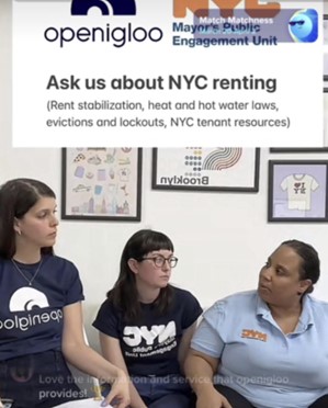 Screenshot of a Tik Tok live featuring Public Engagement Unit and open igloo staff