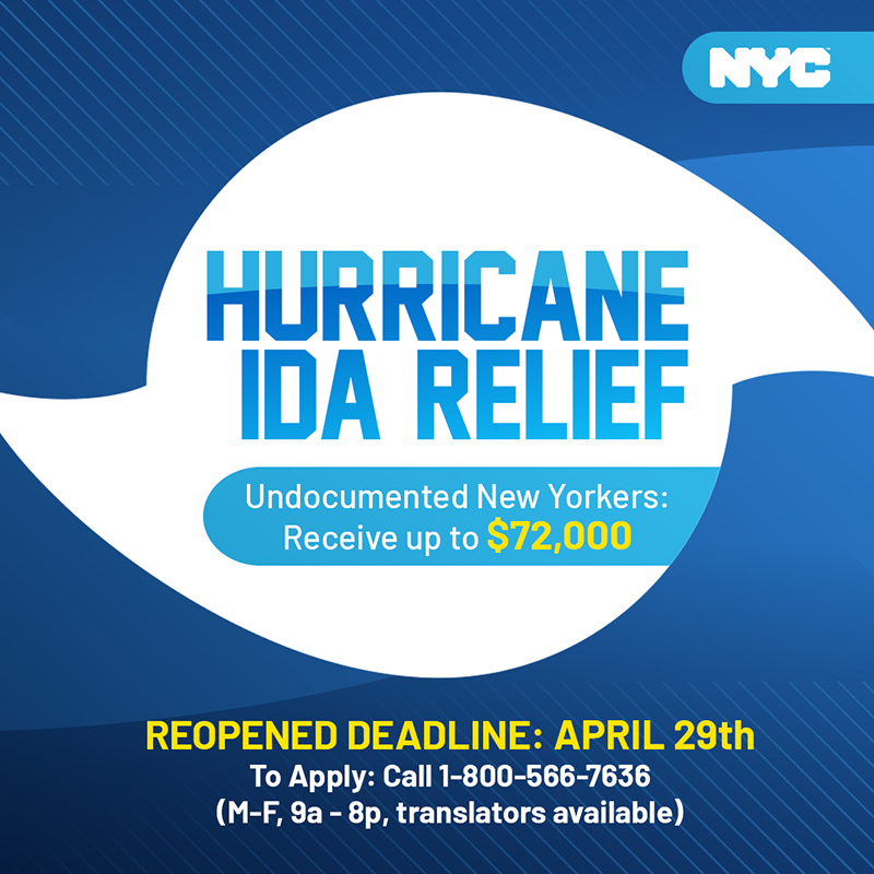 Hurricane Ida Relief - Reopened Deadline: April 29th