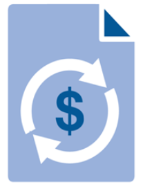 Screenshot showing advances and recoupments report icon.