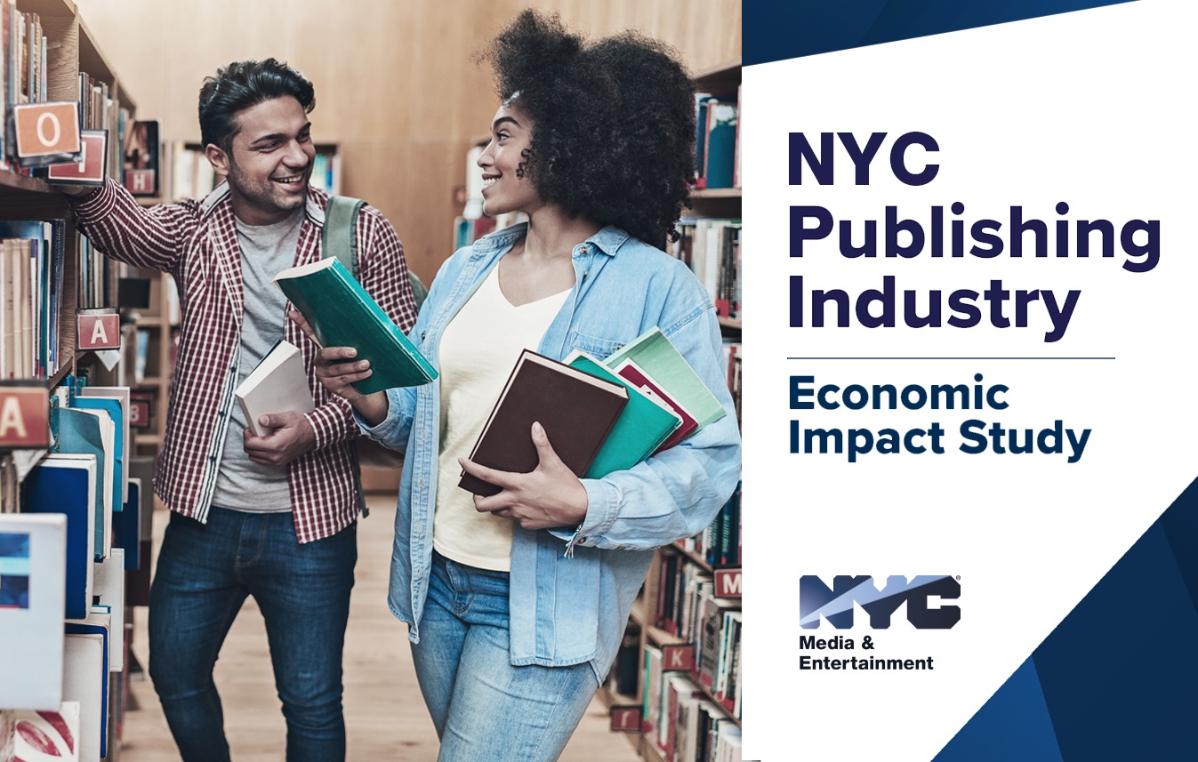 2022 NYC Publishing Industry Economic Impact Study, people talking in bookstore
                                           