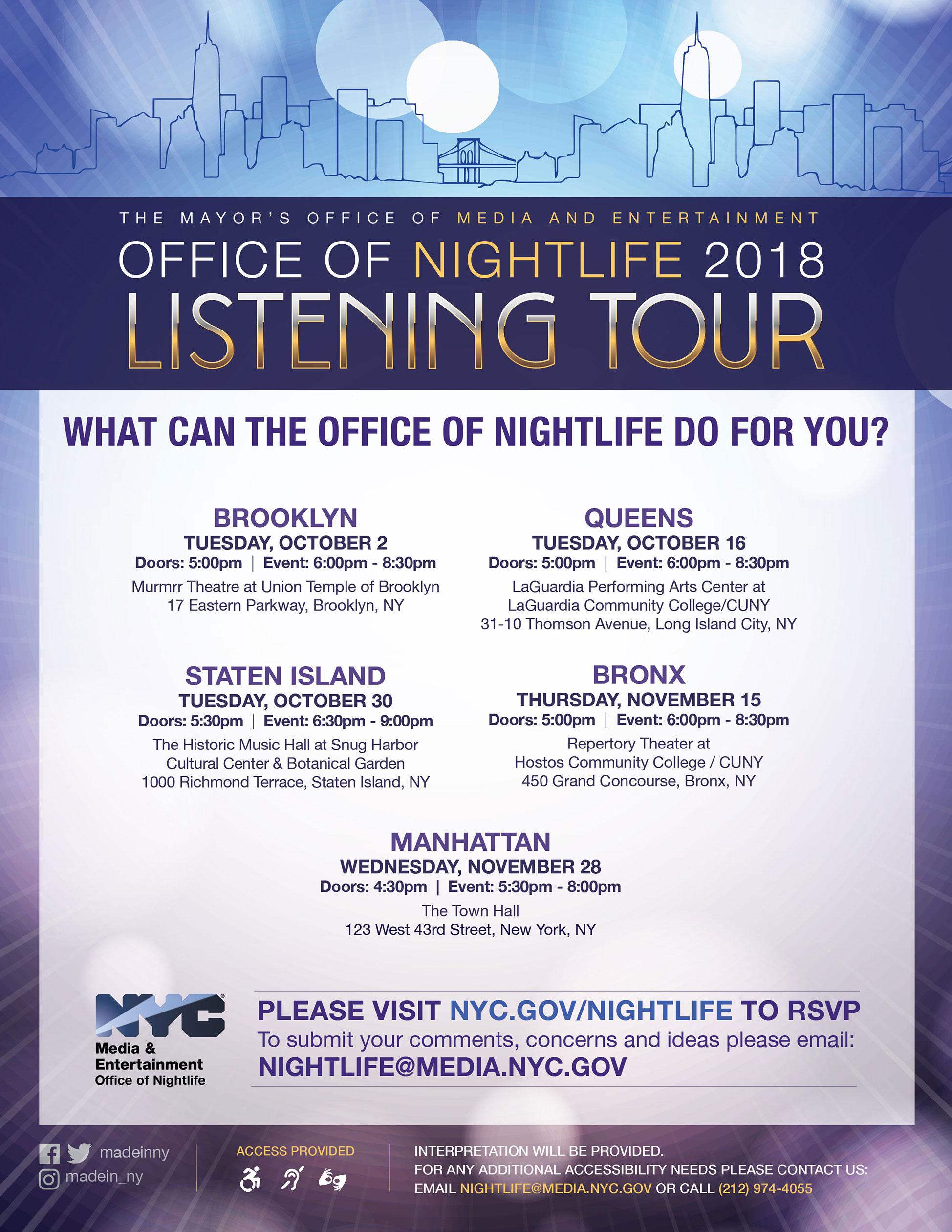 Office of Nightlife 5-Borough Listening Tour