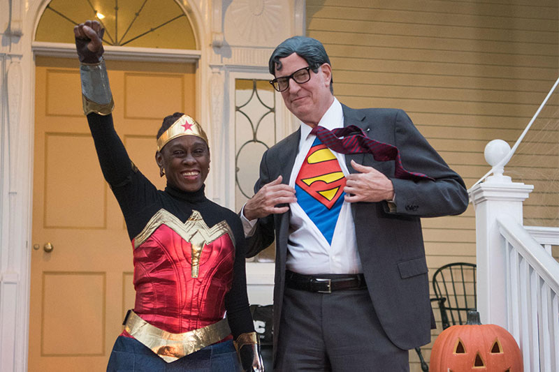 Photo of Halloween Costumes of Wonder Woman and Clark Kent