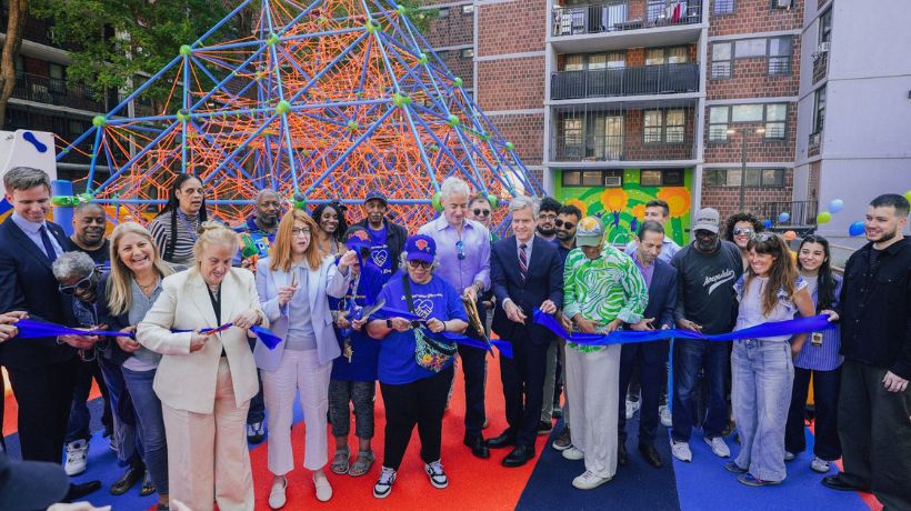 Residents and community partners celebrate $3.8 million in open space improvements at Harborview Terrace Houses, featuring a new playground, outdoor fitness area, plaza, and garden upgrades.
                                           