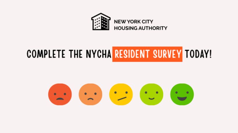 Graphic asking NYCHA residents to take the annual resident feedback survey.
                                           