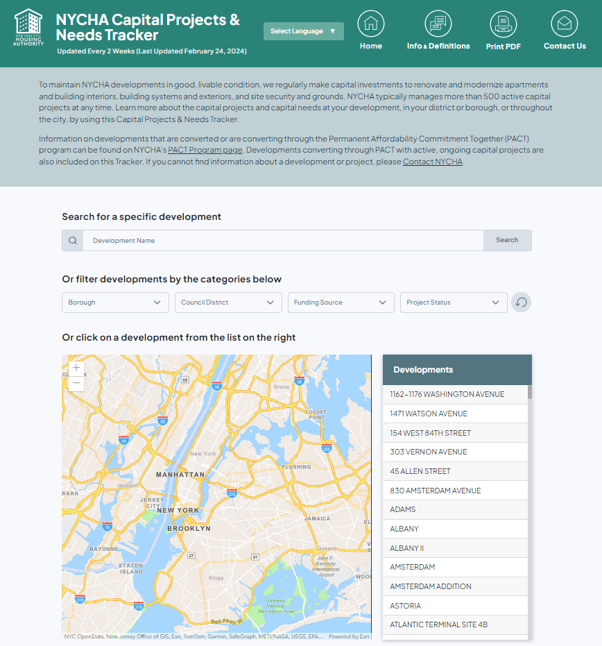 Capital Projects and Needs Tracker
