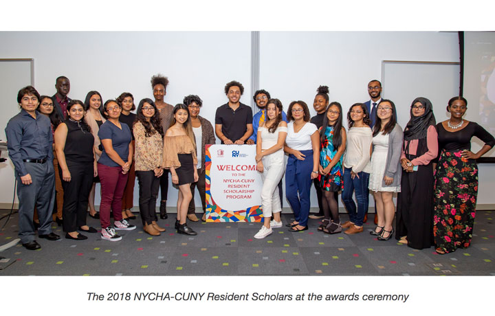 The 2018 NYCHA-CUNY Resident Scholars at the awards ceremony