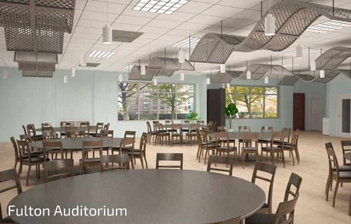 An interior view of the newly redesigned Fulton Center