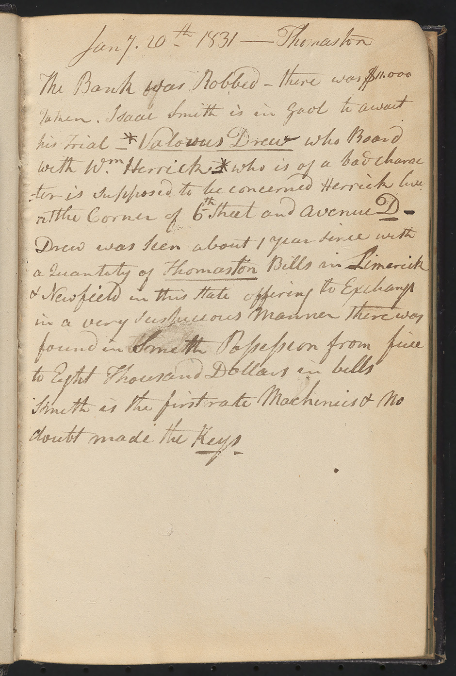 Original journal entry