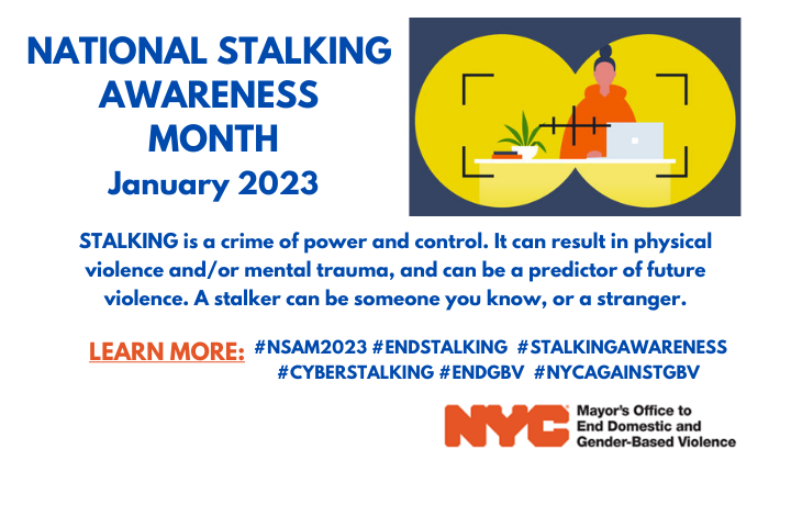 Stalking is a crime of power and control. Learn more: #NSAM2023 #ENDSTALKING
                                           
