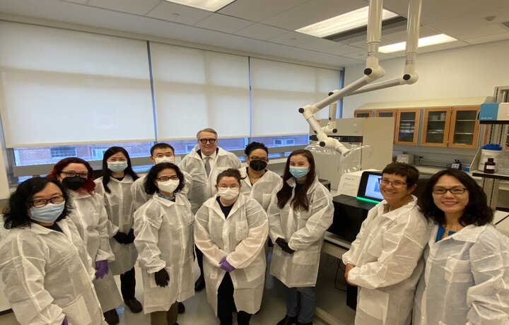 A group scientists and laboratorists
                                           