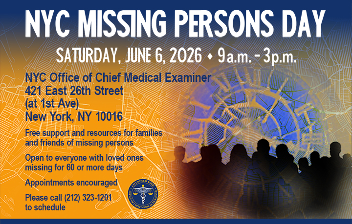 Flyer for NYC Missing Persons Day 2026
                                           
