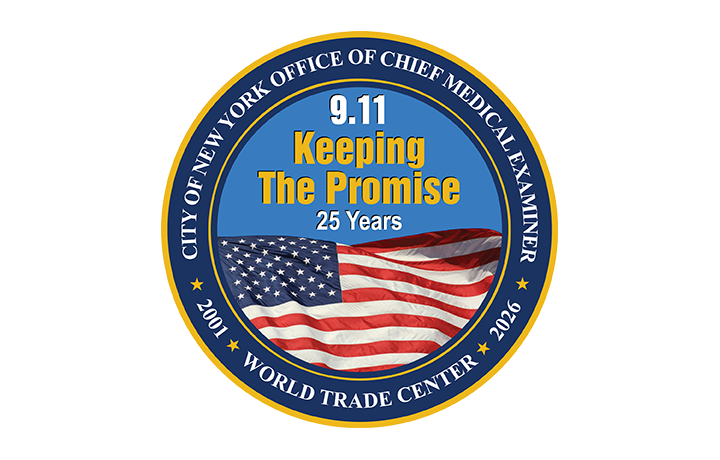 Office of Chief Medical Examiner logo for the twenty-fifth anniversary of 9/11
                                           