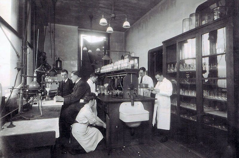 A historic image of an early toxicology lab