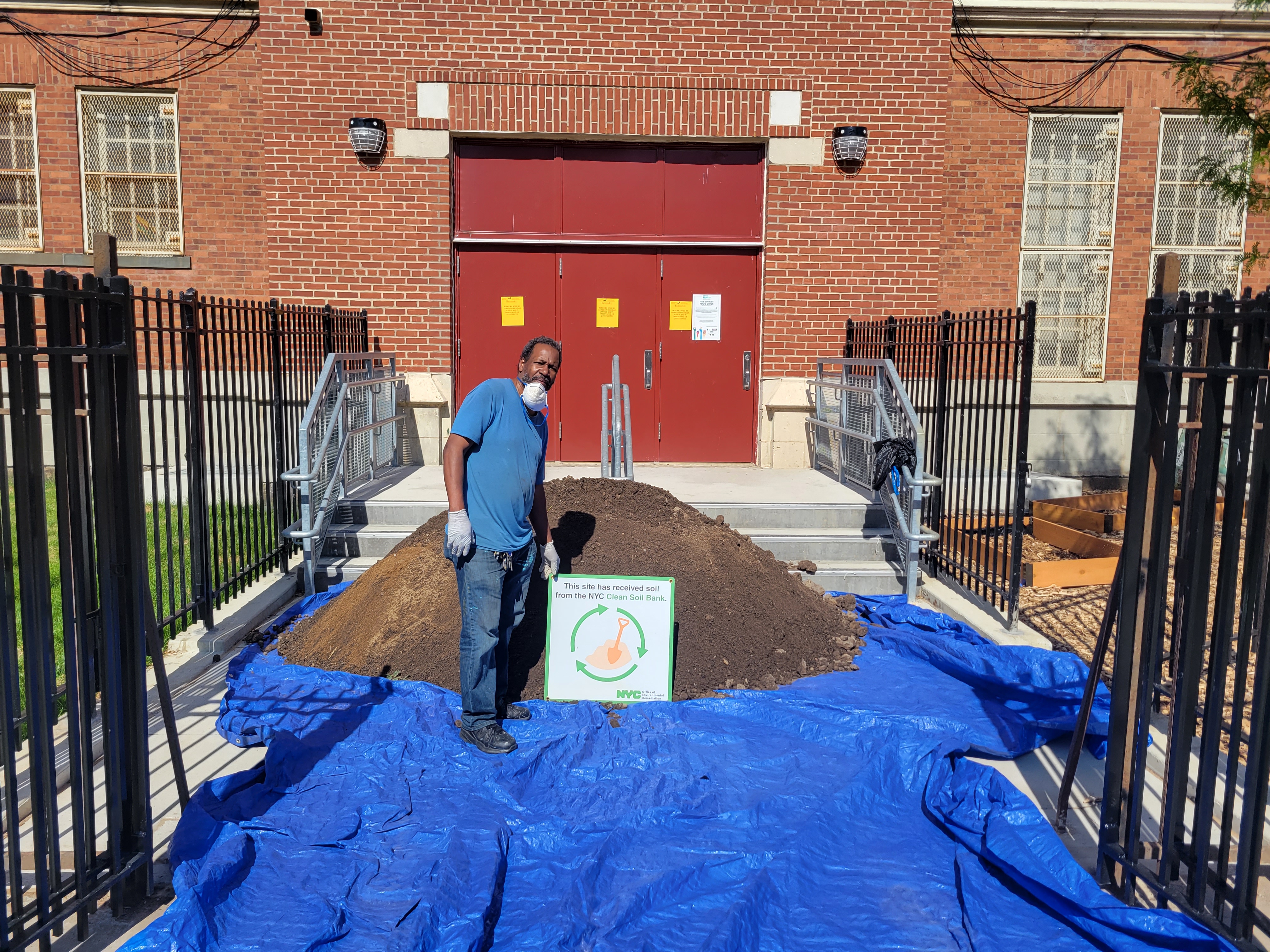 Topsoil delivered to P.S. 135 in East Flatbush, Brooklyn.