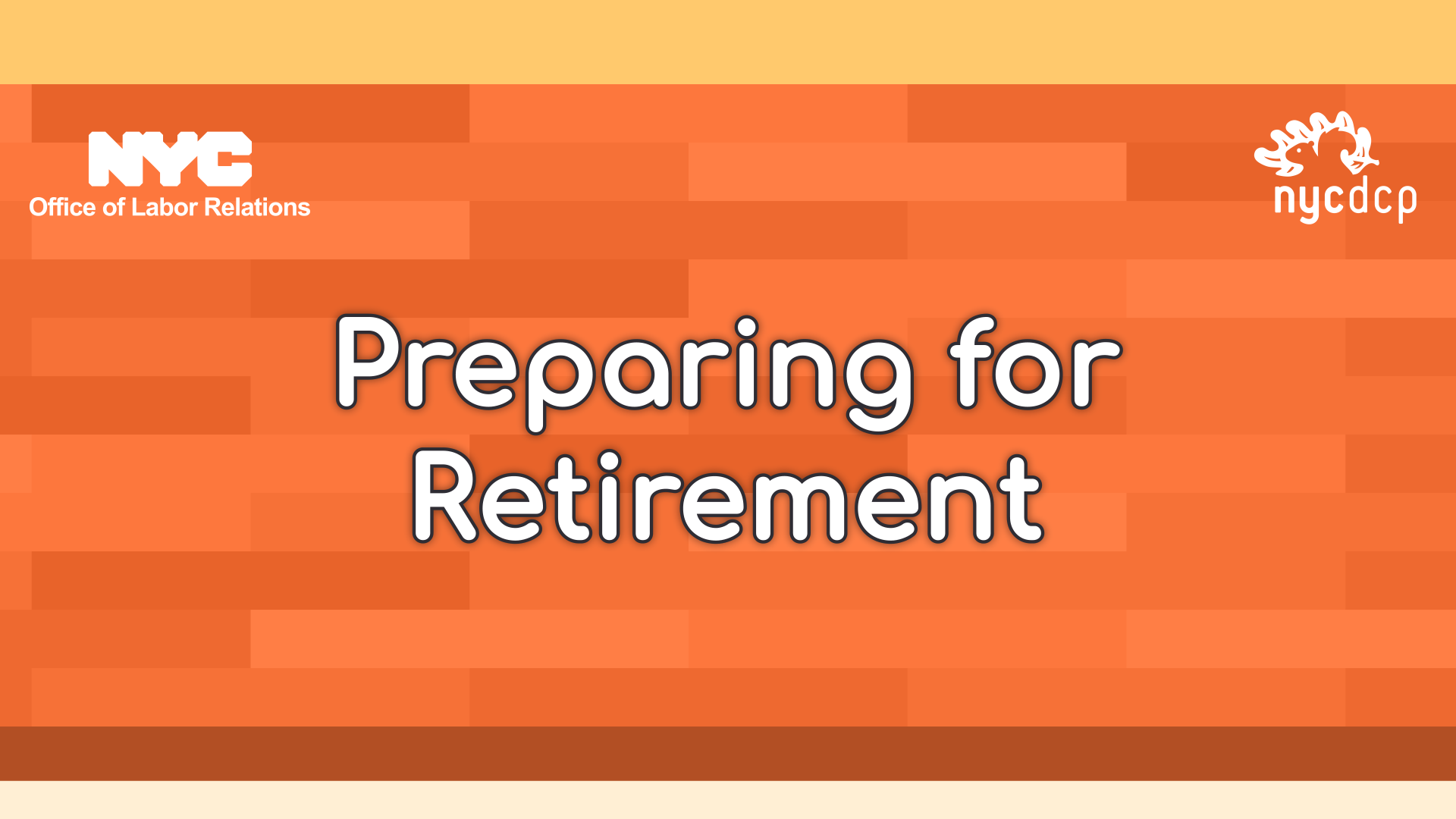 Grid background with the words "Preparing for Retirement"