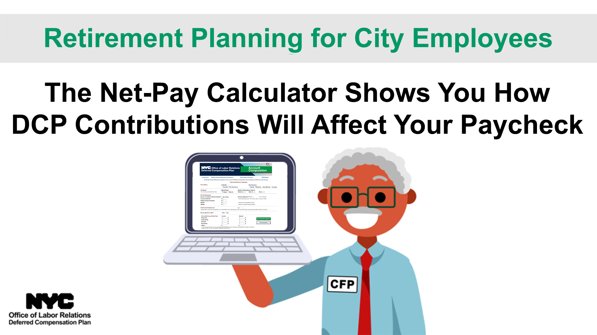 Person Holding a Laptop with Net-Pay Calculator onscreen