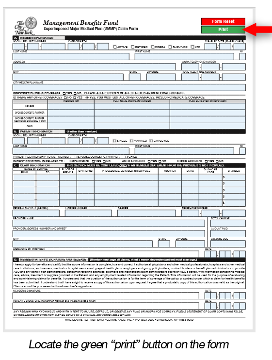 Locate the "Print Form" button