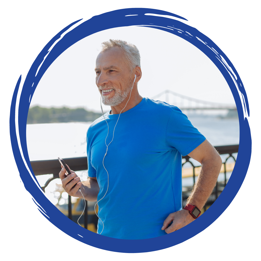 Man jogging near water