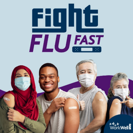 Fight Flu Fast - Four People Showing Arms with Bandages