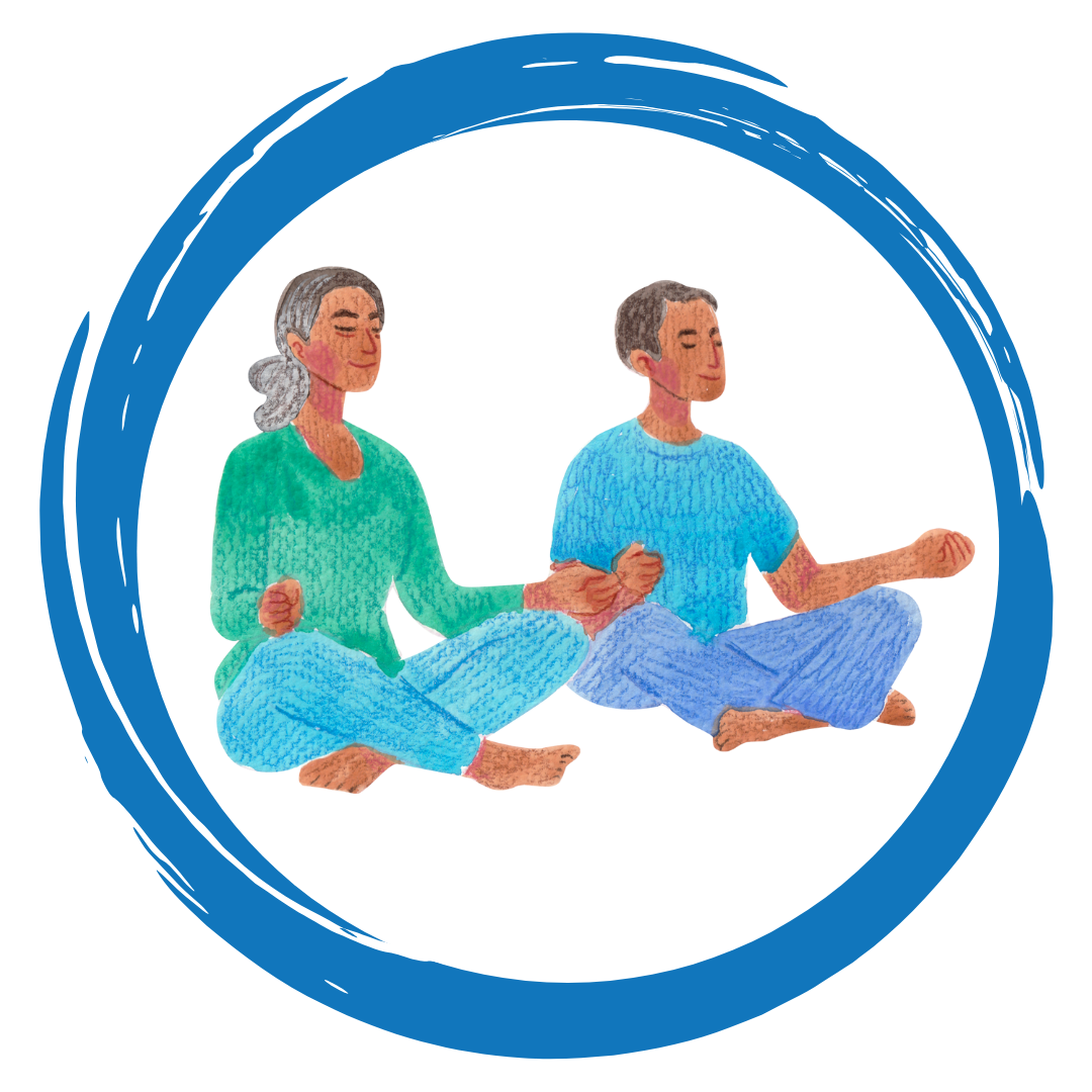 Illustrations of a people doing yoga
