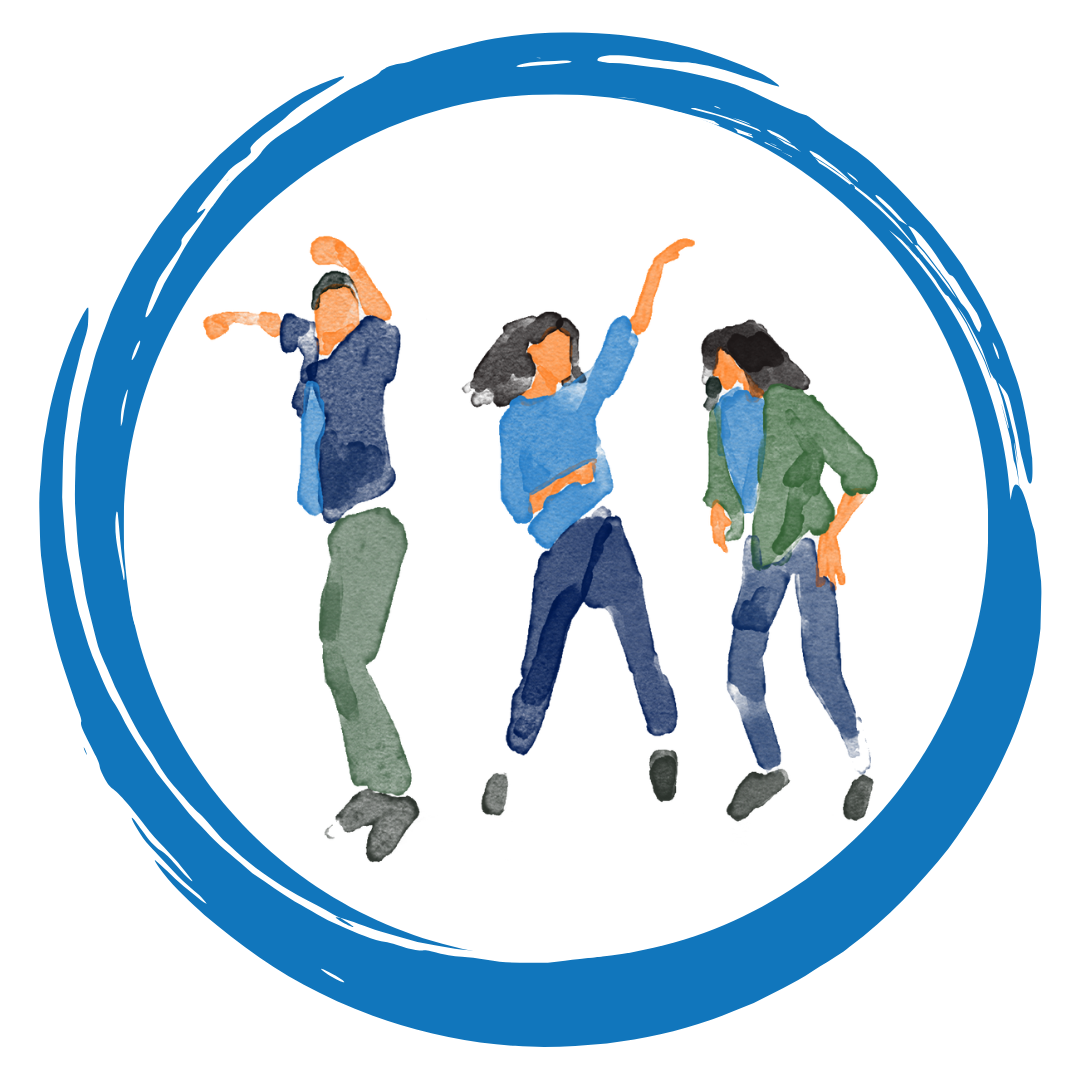 Illustration of three people dancing