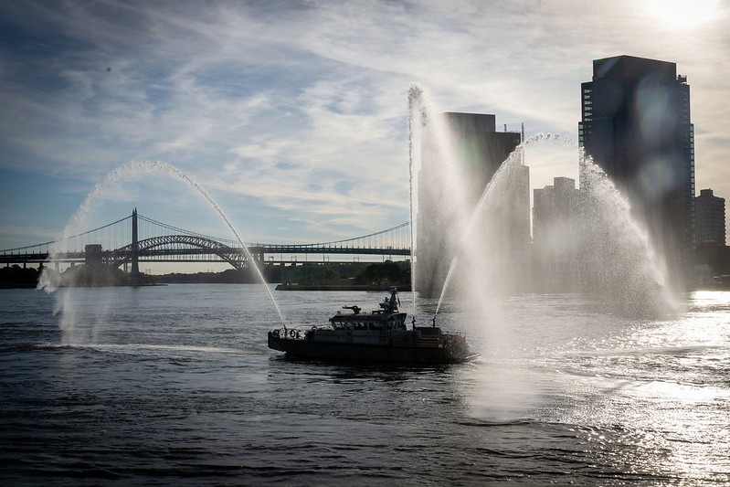 Boat sailing in the East River. Wednesday, September 11, 2024