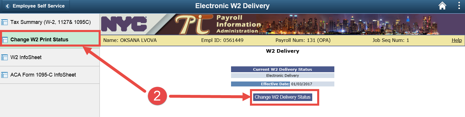 Online Delivery of W-2 Statement and Form 1095-C