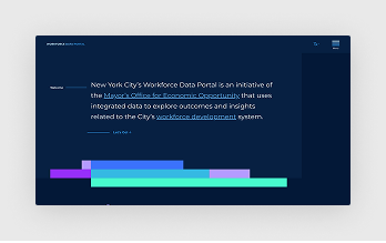 Image of the Workforce Data Portal Homepage on workforcedataportal.nycnet