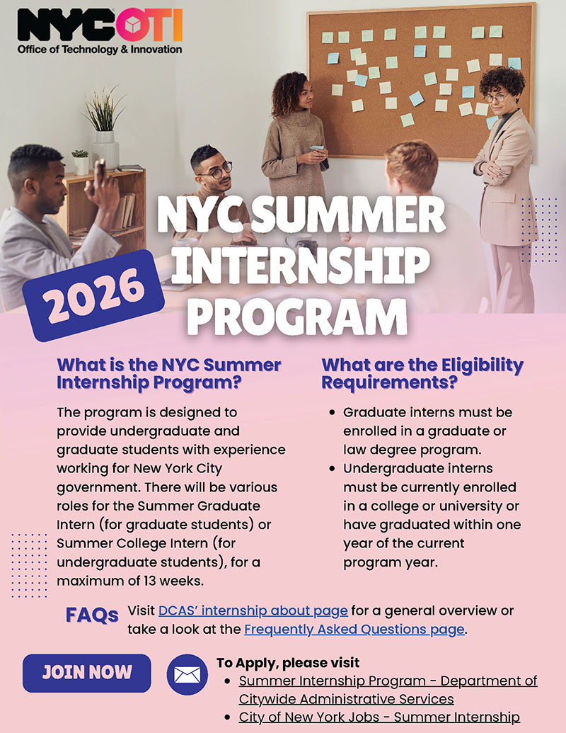 Internships - NYC Office of Technology and Innovation - OTI