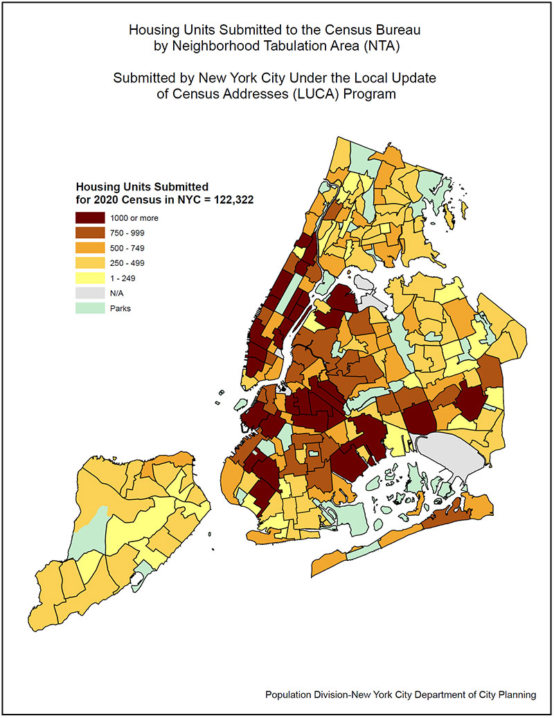 Map of Housing Units Submitted for 2020 Census