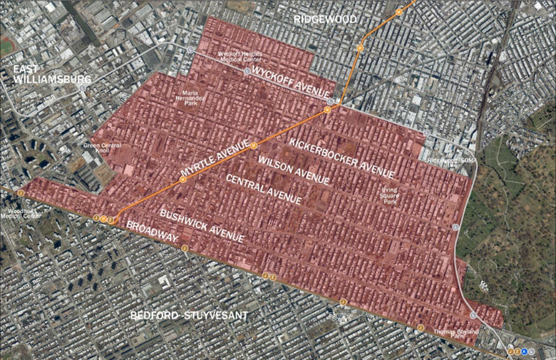 Aerial View of Bushwick Neighborhood