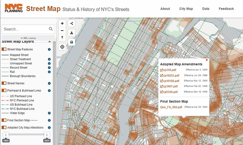 Street Map Application showing a map
