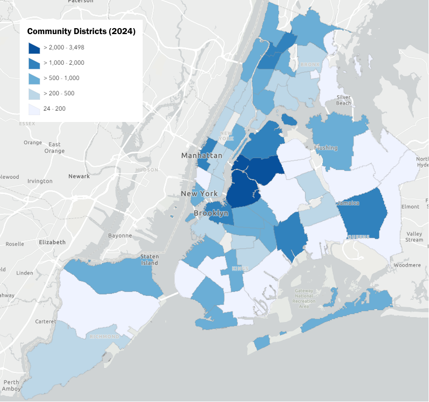 A screenshot of the “Where is housing being added in New York City?” tool.